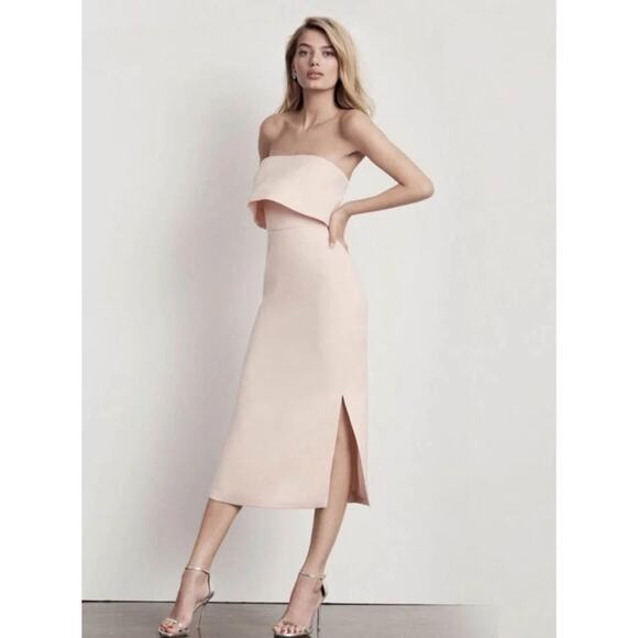 C/MEO Collective Women’s XS Blush Fresh Start Textured Strapless Midi Dress - Picture 3 of 7